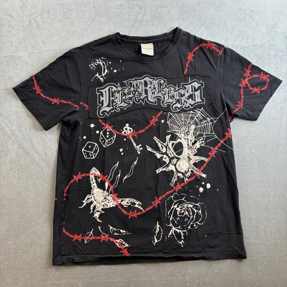 The Unbranded Brand Other - Smoke Rise Graphic T Shirt Black Y2K Barbed Wire Tee Men's Large